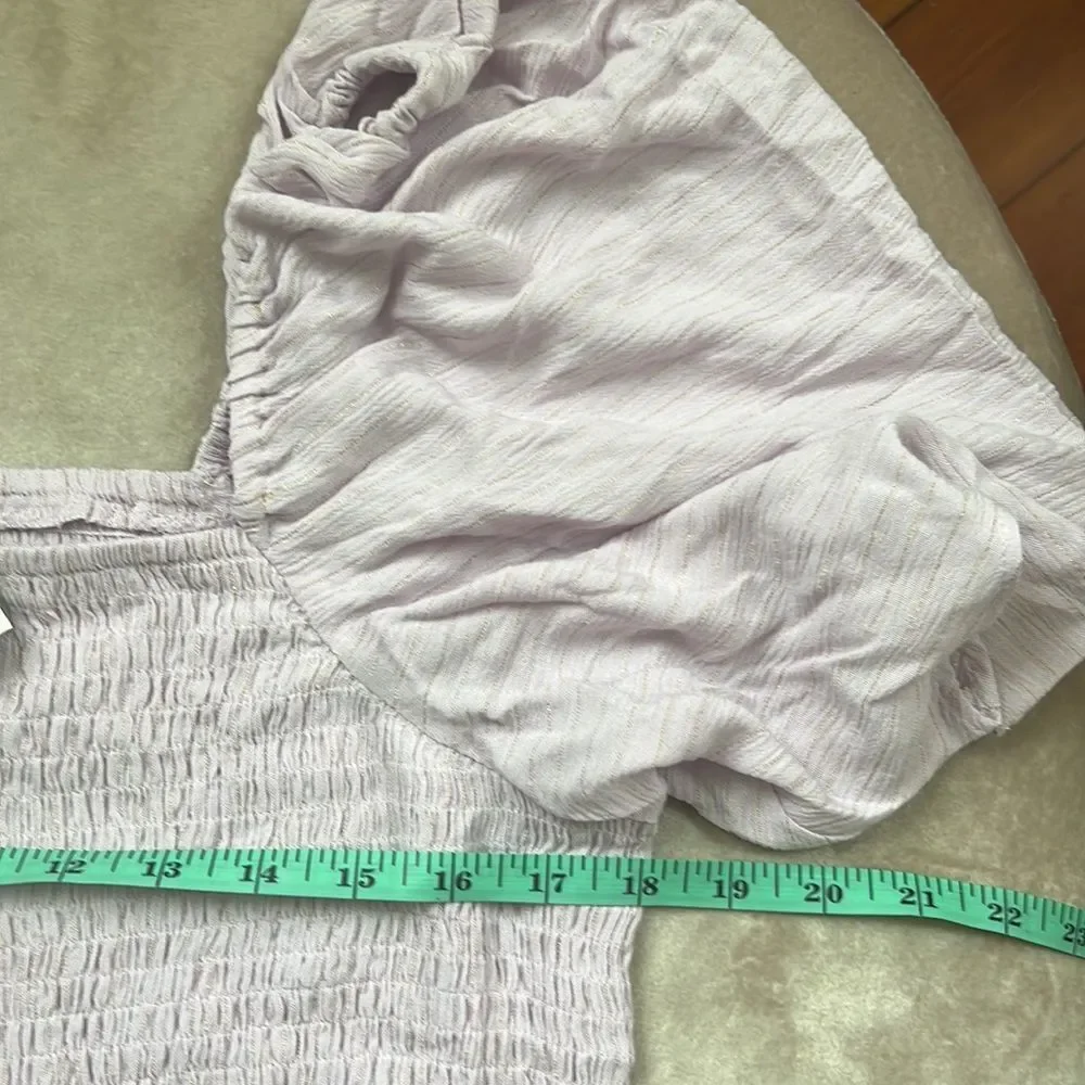 Express NWT Puff Sleeve Lavender Smock Top Blouse XL